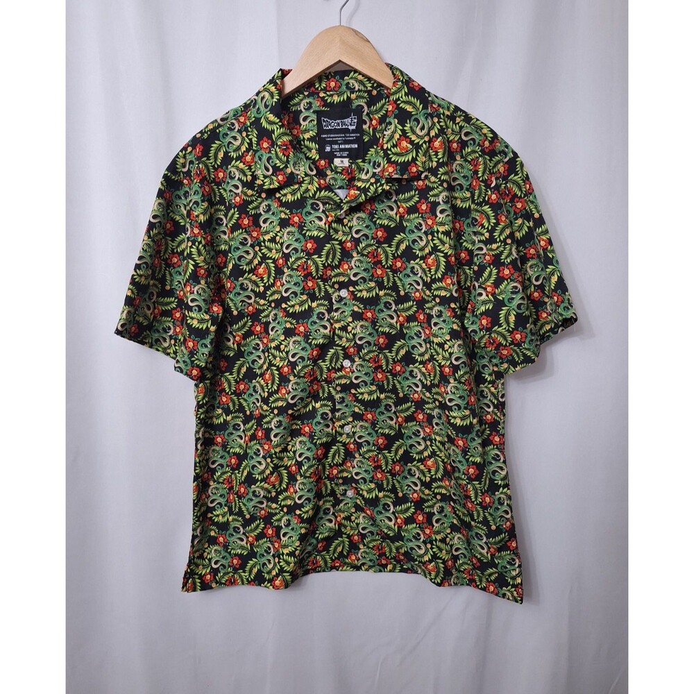 Dragon Ball Z Super Shenron Hawaiian Shirt Men's M Floral Anime Button Up Toei